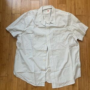 Levi's White Button-Down Shirt with Black Dots